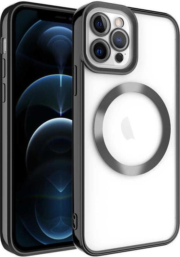 iPhone 12 Pro Uyumlu Kamera Korumalı Magsafe Wireless Şarj Özellikli Lazer Kesim Silikon Kapak - Image 1