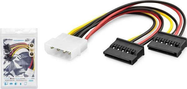 Hadron Hdx5525 Sata Power Kablo Poşetli 2İn1 16Cm Siyah - Image 1