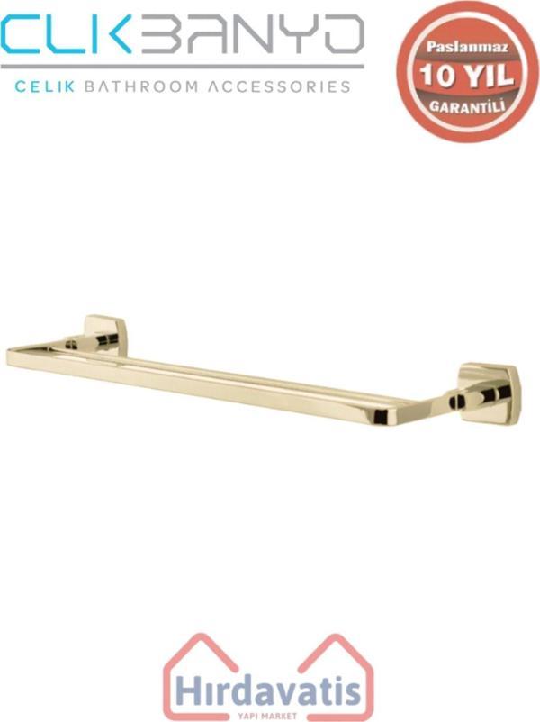 Çelik Banyo Paslanmaz Pirinç Milano 2’Li Uzun Havluluk 50Cm Altın Sarı Gold - Image 1