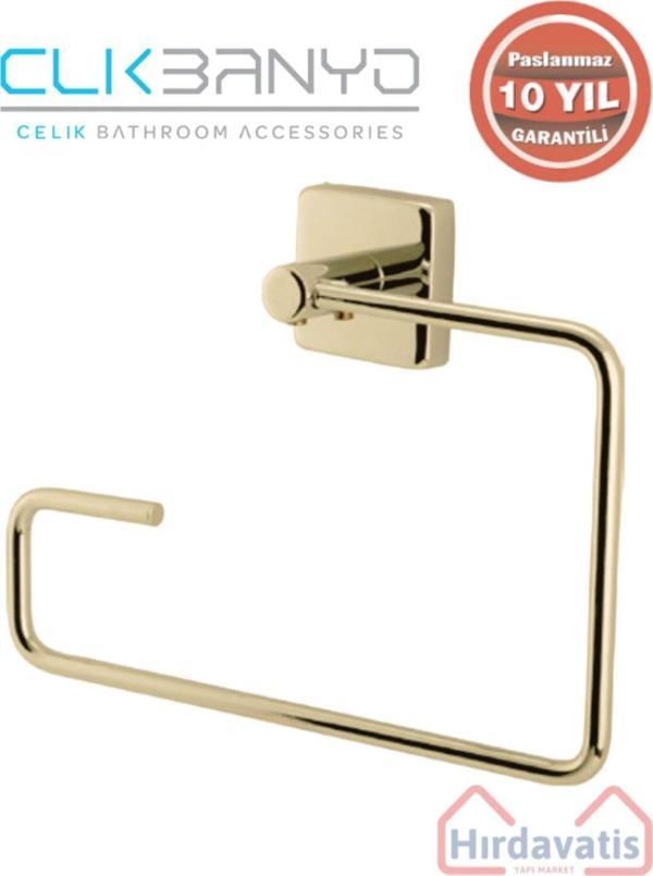 Çelik Banyo Paslanmaz Pirinç Vizyon Kare Havluluk Altın Sarı Gold - Image 1