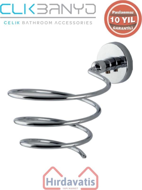 Çelik Banyo Paslanmaz Pirinç Karaca Fön Askılık - Image 1