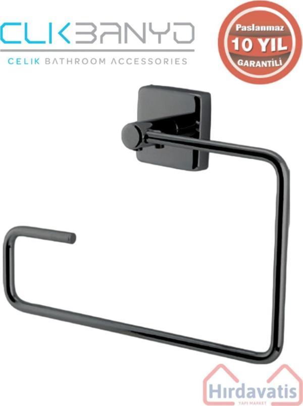 Çelik Banyo Paslanmaz Pirinç Vizyon Kare Havluluk Mat Siyah - Image 1