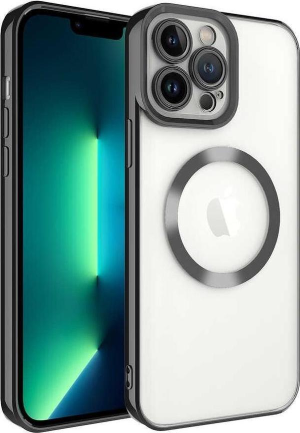 iPhone 13 Pro Uyumlu Kamera Korumalı Magsafe Wireless Şarj Özellikli Lazer Kesim Silikon Kapak - Image 1