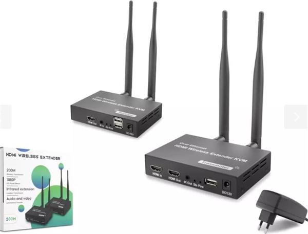 Hadron Hdx1383 200Mt Hdmi Wireless Kvm Extender Loop-Out Kablosuz 1080P (Audio And Video) - Image 1