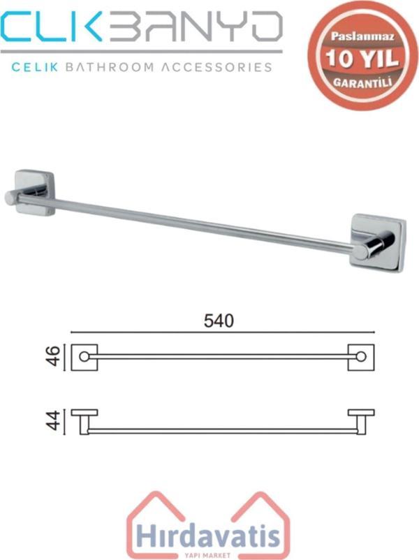 Çelik Banyo Paslanmaz Pirinç Vizyon Uzun Havluluk 50Cm - Image 1