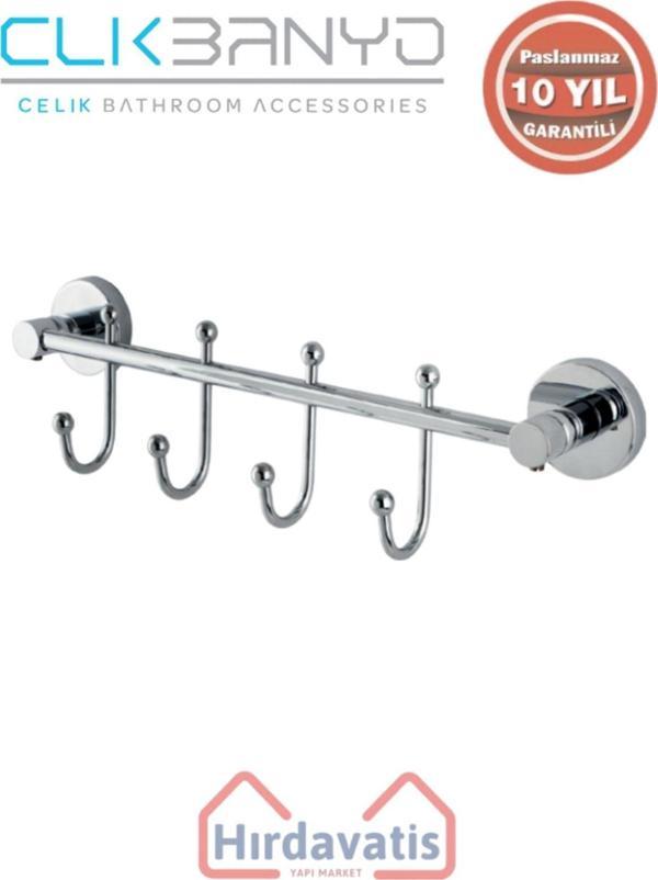 Çelik Banyo Paslanmaz Pirinç Dilek 4’Lü Askılık - Image 1