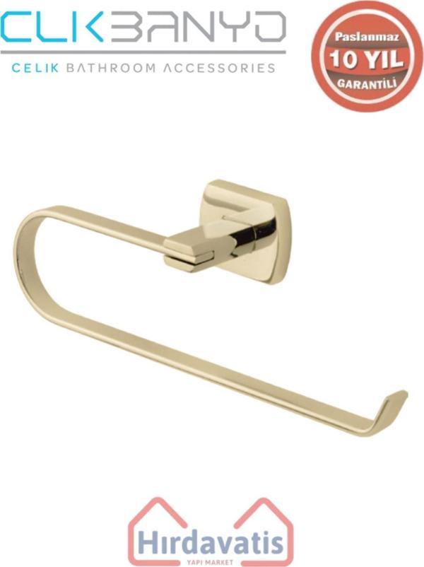 Çelik Banyo Paslanmaz Pirinç Milano Açık Kağıt Havluluk Altın Sarı Gold - Image 1