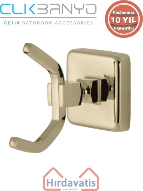 Çelik Banyo Paslanmaz Pirinç Kumru 1’Li Askılık Altın Sarı Gold - Image 1