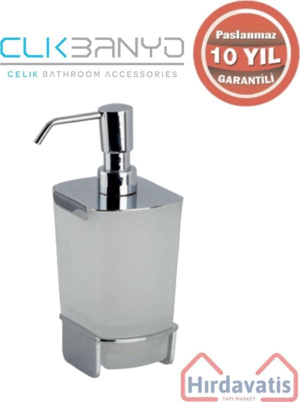 Çelik Banyo Paslanmaz Pirinç Milano Set Üstü Sıvı Sabunluk - Image 1