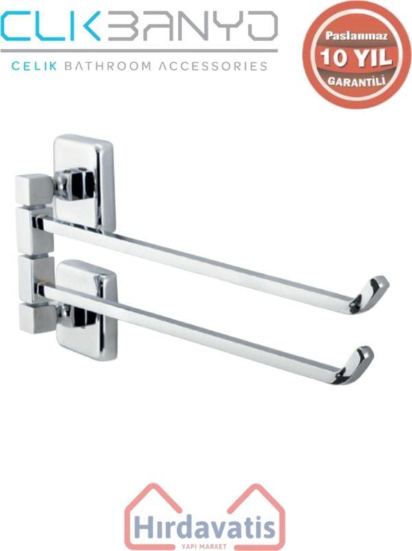 Çelik Banyo Paslanmaz Pirinç Kumru 2’Li Döner Havluluk - Image 1