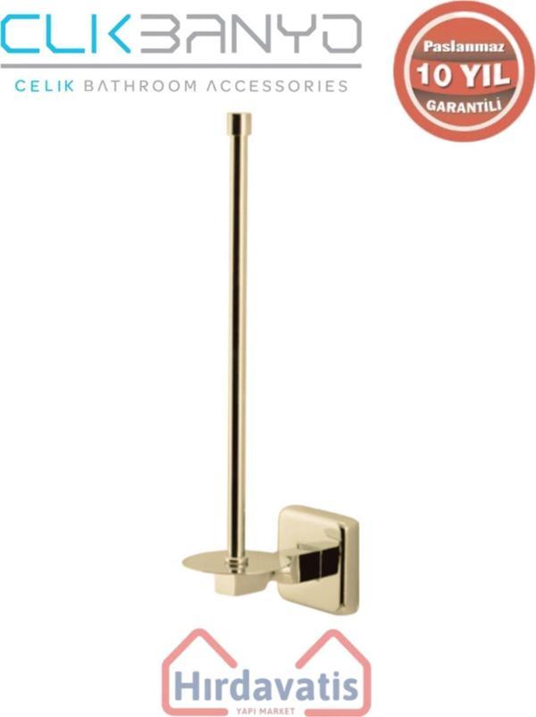 Çelik Banyo Paslanmaz Pirinç Kumru 2’Li Yedek Kağıtlık Altın Sarı Gold - Image 1