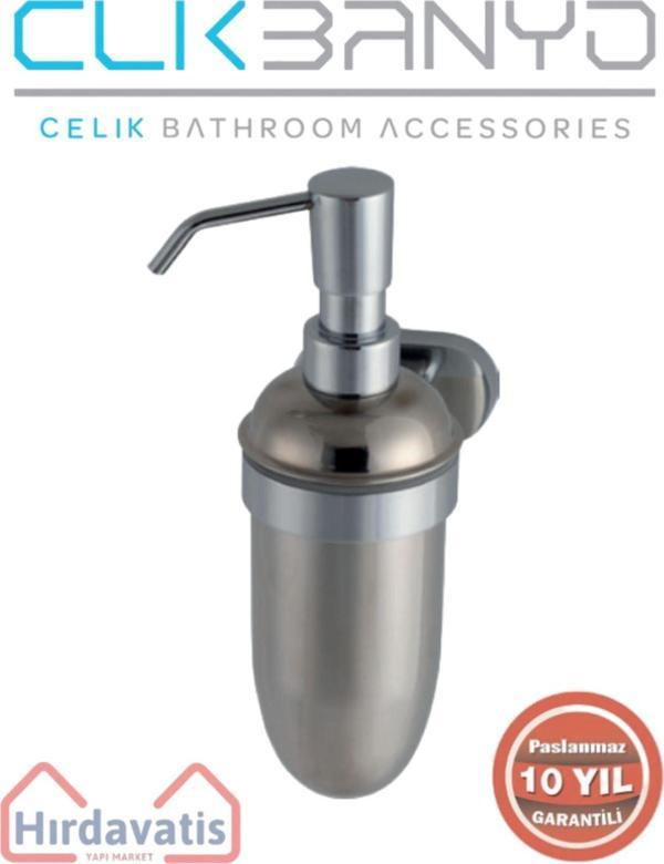 Çelik Banyo Paslanmaz Pirinç Zirve Metal Montajlı Sıvı Sabunluk - Image 1