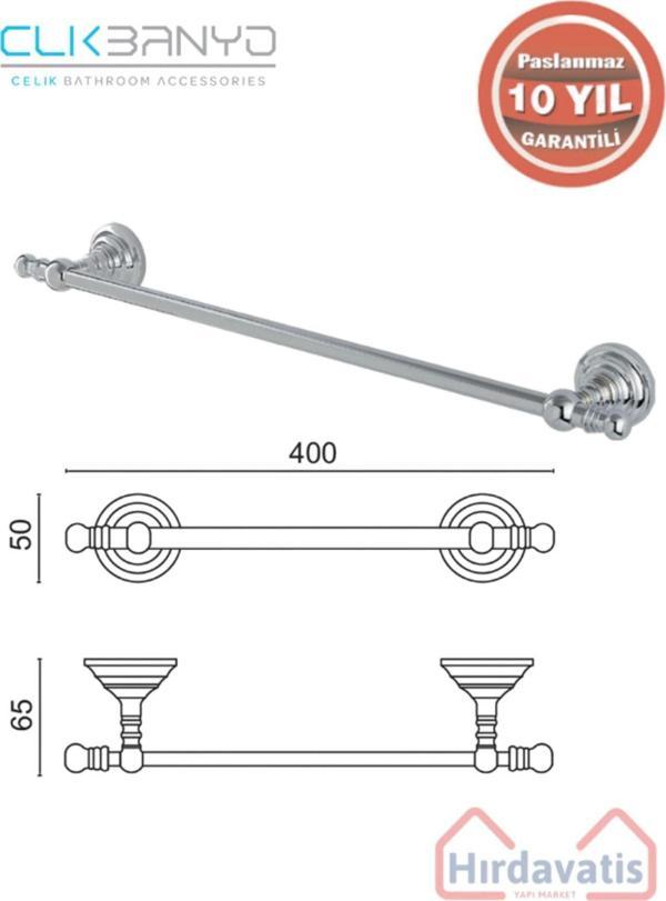 Çelik Banyo Paslanmaz Pirinç Ottoman Uzun Havluluk 50Cm - Image 1