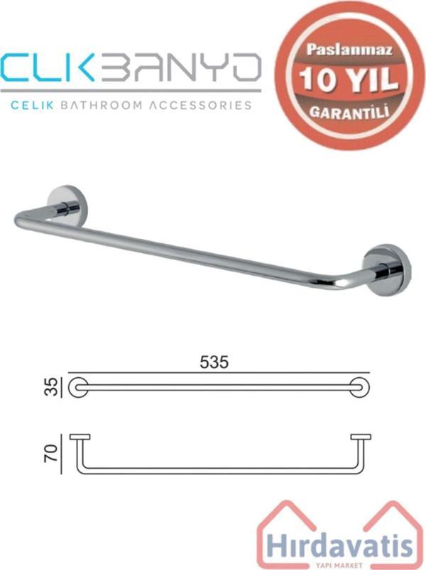 Çelik Banyo Paslanmaz Pirinç Eser Uzun Havluluk 50Cm - Image 1