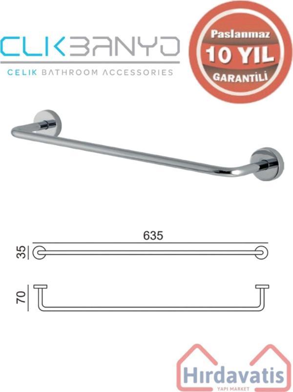 Çelik Banyo Paslanmaz Pirinç Eser Uzun Havluluk 60Cm - Image 1