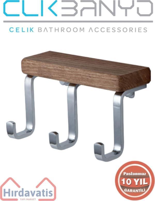 Çelik Banyo Paslanmaz Pirinç Selvi 3’Lü Askılık - Image 1