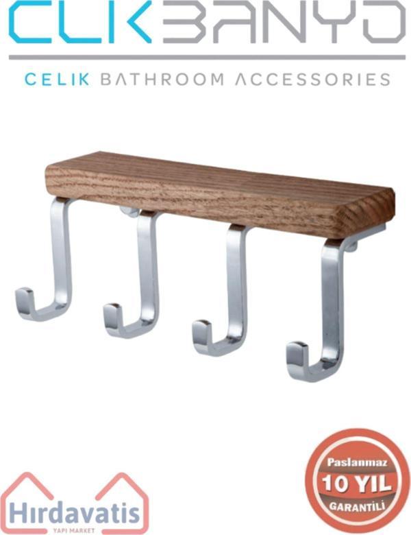 Çelik Banyo Paslanmaz Pirinç Selvi 4’Lü Askılık - Image 1