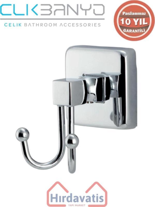 Çelik Banyo Paslanmaz Pirinç Kumru İkili Bornozluk - Image 1