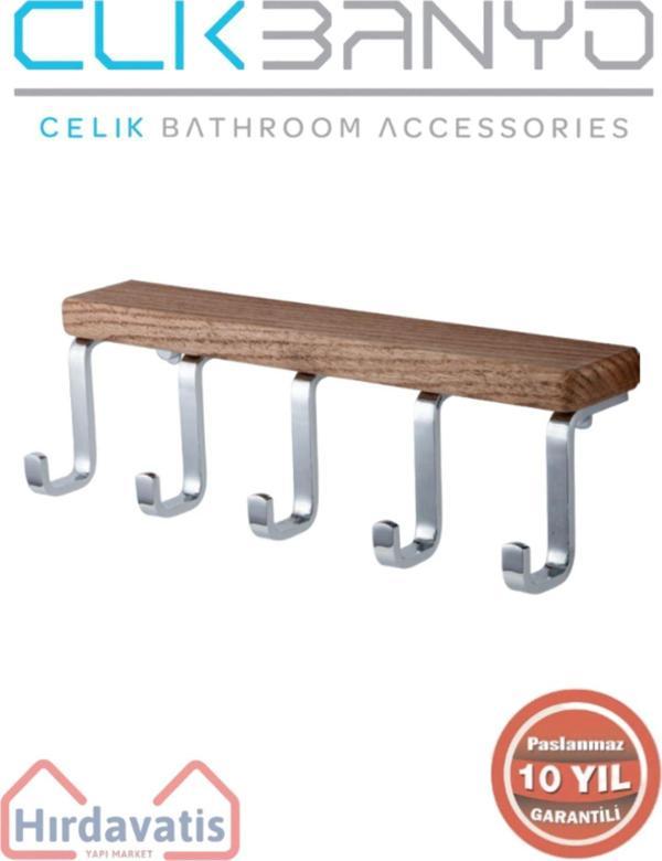 Çelik Banyo Paslanmaz Pirinç Selvi 5’Li Askılık - Image 1