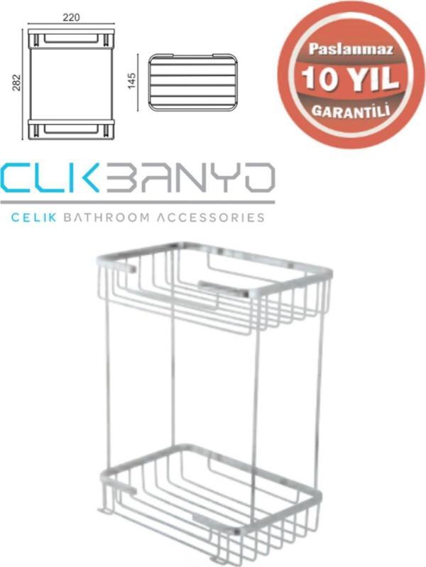 Çelik Banyo Taci Ikili 22X15 Sabunluk Ve Şampuanlık - Image 1