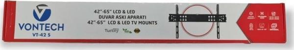 Vontech Vt-42 S Max 42" - 65" Sabit Tv Duvar Askı Aparatı - Image 1