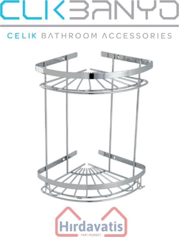 Çelik Banyo Zirve 304 İkili 19X19Cm Sabunluk Şampuanlık Ve Köşe Süngerlik - Image 1