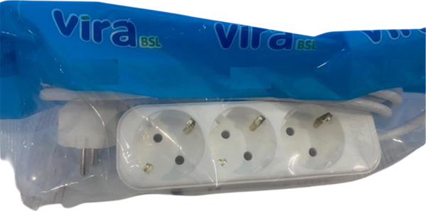 Vira 3Lü 5 Metre Kablolu Topraklı Priz - Image 1