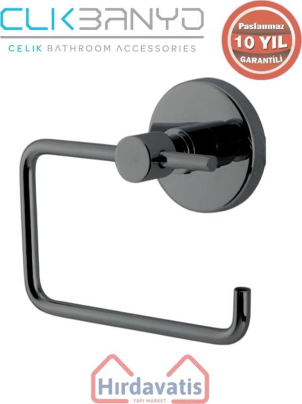 Çelik Banyo Paslanmaz Pirinç Flora Açık Kağıtlık Mat Siyah - Image 1