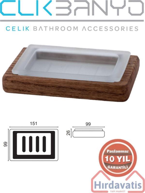 Çelik Banyo Paslanmaz Pirinç Selvi Set Üstü Sabunluk - Image 1