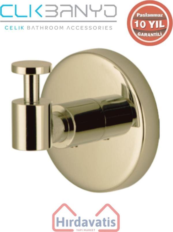 Çelik Banyo Paslanmaz Pirinç Flora Askılık Tekli Altın Sarı Gold - Image 1