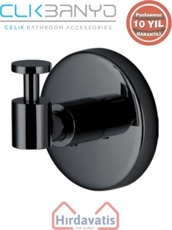 Çelik Banyo Paslanmaz Pirinç Flora Askılık Tekli Mat Siyah - Image 1