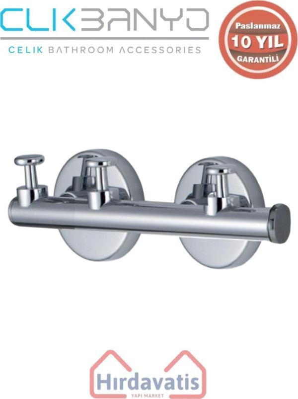 Çelik Banyo Paslanmaz Pirinç Flora Askılık Üçlü - Image 1