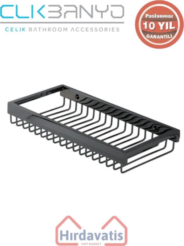 Çelik Banyo Paslanmaz Pirinç Kumru Lama Șampuanlık Tekli 15X25 Mat Siyah - Image 1
