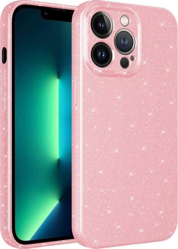 iPhone 13 Pro Max Uyumlu Kamera Korumalı Simli Parlak Yumuşak Silikon Kılıf - Image 1