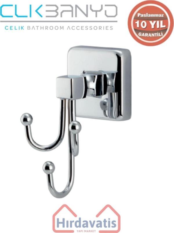 Çelik Banyo Paslanmaz Pirinç Kumru Üçlü Bornozluk - Image 1
