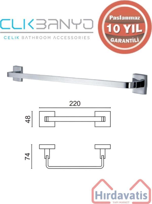 Çelik Banyo Paslanmaz Pirinç Tamay Havluluk 20Cm - Image 1