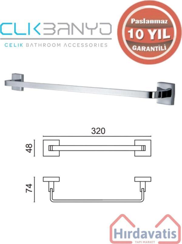 Çelik Banyo Paslanmaz Pirinç Tamay Havluluk 30Cm - Image 1