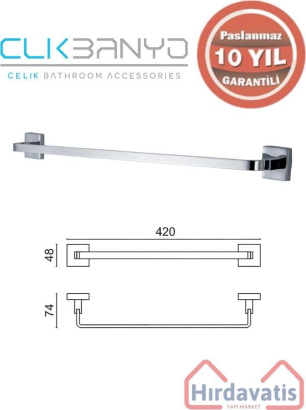 Çelik Banyo Paslanmaz Pirinç Tamay Havluluk 40Cm - Image 1