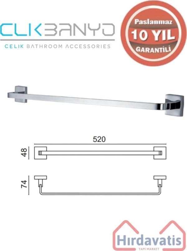 Çelik Banyo Paslanmaz Pirinç Tamay Havluluk 50Cm - Image 1