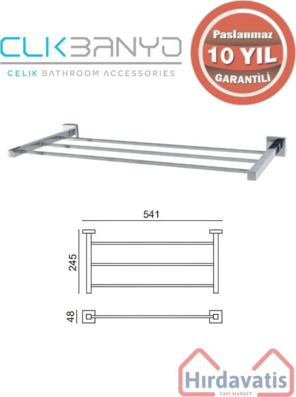 Çelik Banyo Paslanmaz Pirinç Tamay Havluluk Düz 50Cm - Image 1