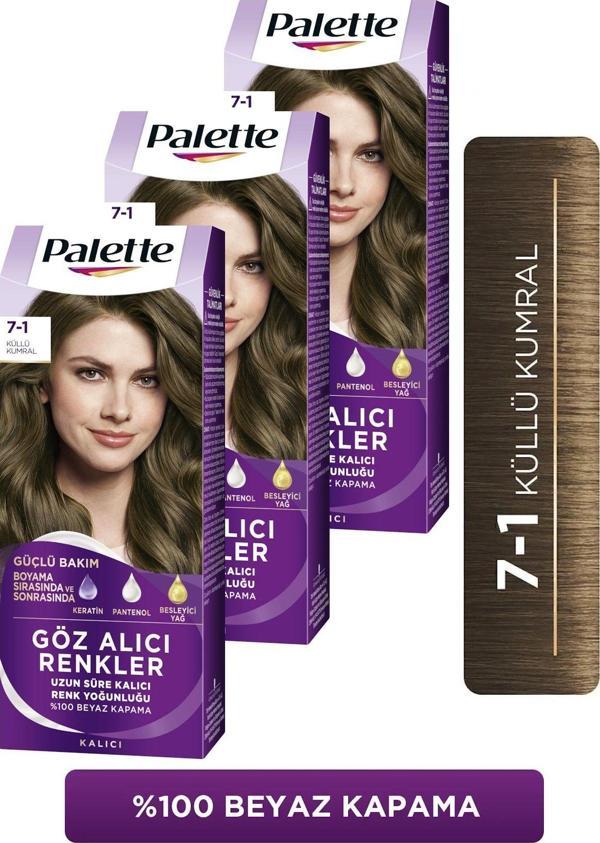 Palette Göz Alıcı Renkler 7-1 Küllü Kumral x 3 Adet - Image 1