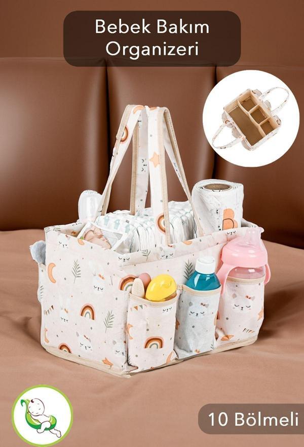 Meleni Baby Çok Amaçlı Bölmeli Bebek Bakım Çantası Baby Hastane Çantası Gözlü Bebek Bakım Organizeri - Image 1