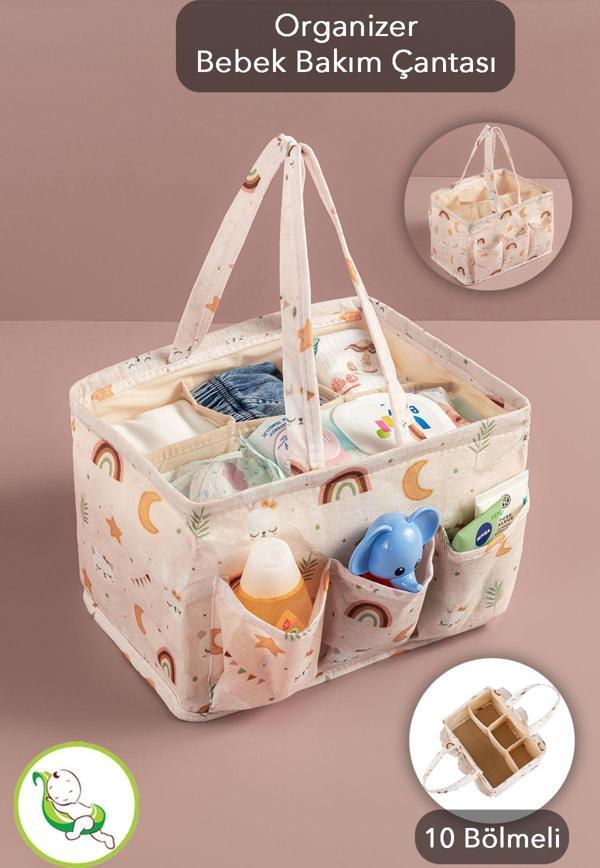 Meleni Baby Çok Amaçlı Bölmeli Organizer Çanta - Anne Bebek Bakım Çantası - Taşınabilir Düzenleyici Çanta - Image 1