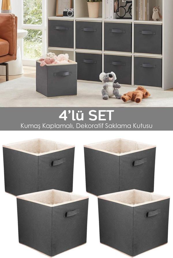 Meleni Baby 4'Lü Bebek Odası Dolap Içi Düzenleyici - Çamaşır Oyuncak Sepeti Organizer 30X30X30 Cm - Image 1