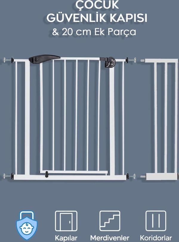 Meleni Baby 75-105 Cm Bebek Çocuk Güvenlik Kapısı - Ayarlanabilir Güvenlik Kapısı Merdiven Korkuluk - Image 1