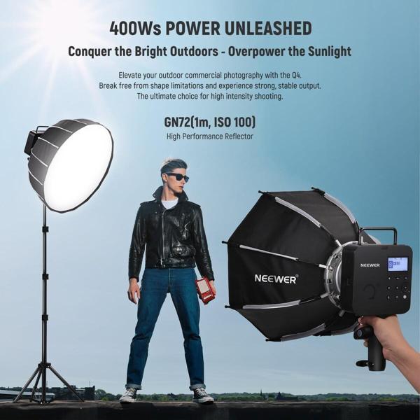 Neewer Q4 400Ws 2.4G TTL Akülü Paraflaş (Sony) - Image 1