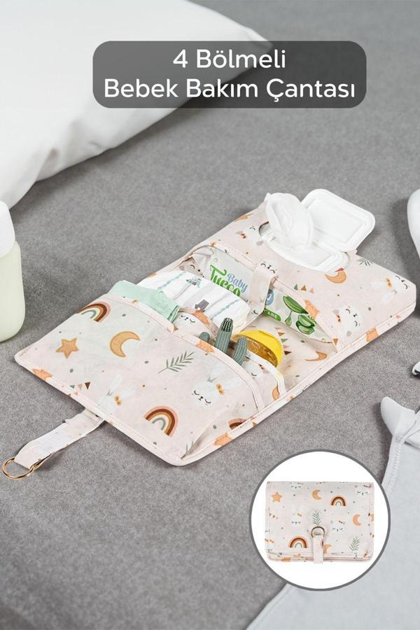 Meleni Baby Bebek Alt Açma Bakım Çantası Çok Gözlü Islak Mendil Bez Düzenleme Organizeri - Image 1