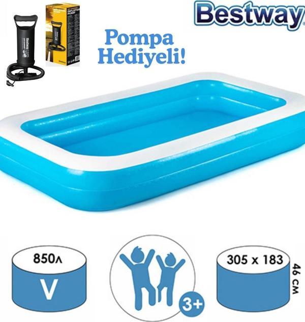 62002 Pompalı-Bestway 54150, Jumbo Deluxe Şişme Aile Havuz - Image 1