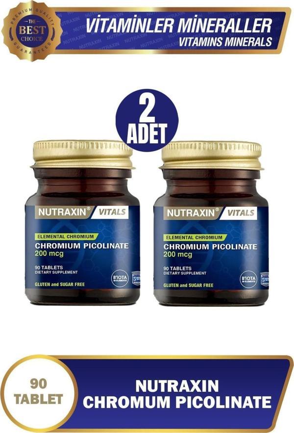 Nutraxin Chromium Picolinate 200 Mcg 90 Tablet 2 Adet - Image 1