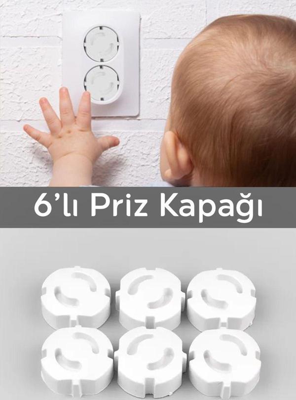 Meleni Baby 6 Adet Bebek Çocuk Güvenlik Priz Kapağı - Priz Koruyucu Kapak Priz Kapatıcı Emniyet Koruma Kapağı - Image 1